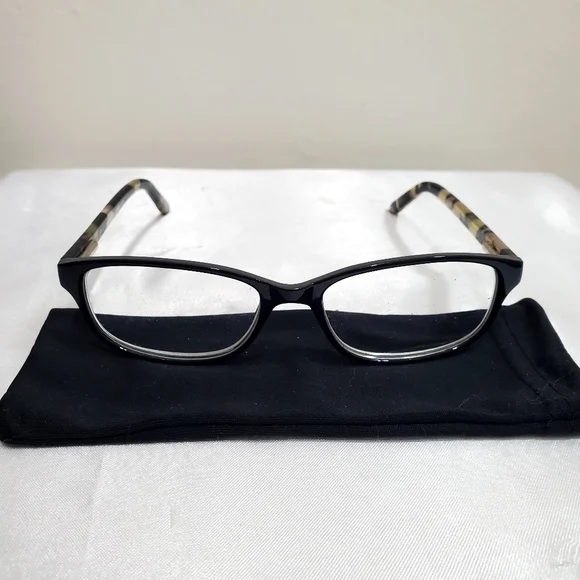 Black Frame Reading Women's Glasses with Tortoiseshell Temples - Picture 1 of 10